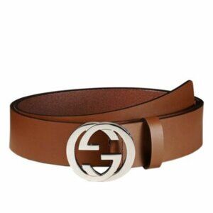 Gucci Interlocking Leather Belt Brown
